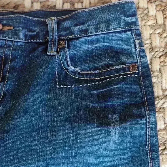 Old Navy Cotton Denim Embroidered Blue Skirt - Picture 8 of 8